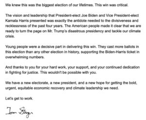 Tom Steyer Instagram - So proud of the work everyone has done to get us to this point. Let’s continue to unify and bring our country together!