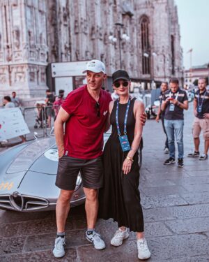 Tom Wlaschiha Instagram - We did it ! #millemiglia2023 
2200km in 5 days across Italy in 
a 1954 Alfa Romeo Sportiva 2000.

Grazie !! @alfaromeoitaliaofficial @alfa_romeo_de @ninacarmaria 
for this crazy unforgettable ride 💚🤍❤️