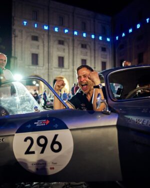 Tom Wlaschiha Instagram - We did it ! #millemiglia2023 
2200km in 5 days across Italy in 
a 1954 Alfa Romeo Sportiva 2000.

Grazie !! @alfaromeoitaliaofficial @alfa_romeo_de @ninacarmaria 
for this crazy unforgettable ride 💚🤍❤️