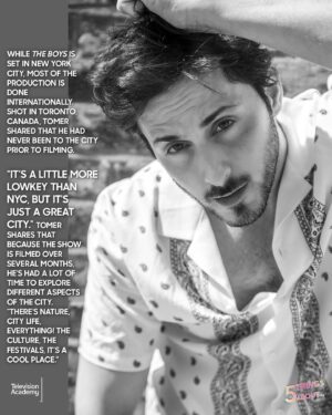 Tomer Capone Instagram - Tomer Capone reveals his favorite superhero, his dream TV show, and the one thing he always carries on set. Swipe to learn more about The Boys star! #TelevisionAcademy

📷: Kirk Truman