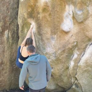Tommy Caldwell Instagram - I’m still buzzing from my first rock climbing trip I’m over a year! Doc still says I should avoid jumping down into my healing achilles so I took the somewhat lame opportunity to top rope some proud highballs, which unsurprisingly made them feel easier than their grade. Despite that I’m relatively satisfied with my climbing.

The real magic of the trip was the simple joy of being out in the forest with family and great friends all day every day. Most years since becoming parents Becca and I have made the spring trip to Fontainebleau. It’s great to jumpstart summer fitness. And better for family adventuring.
