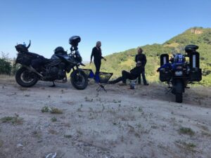 Tommy Flanagan Instagram - Sunday ride through California country. Dina Loretta Amit. Coffee break #MalibuCafeRacer