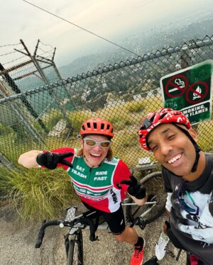 Tony Cavalero Instagram - Had a wild bike sesh with Atiba today 🚴‍♂️ The uphills had us questioning our life decisions! Then we had the most epic lunch ever. Also, may or may not have done some not so legal things near the Hollywood sign 🪧🏴‍☠️