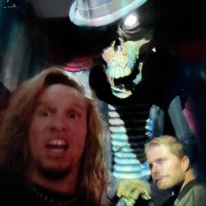 Tony Cavalero Instagram - Roller coasters, terrifying mazes, slushies, and elephant farts - last night us boys got SUPER KNOTTY 🎢💨💀 Scary Farm brought tons of terror/giggles with my bros in fright, J-bone and Billy-bones 🦴 Good lord I haven't laughed so hard in ages 🖤 love the scary season!