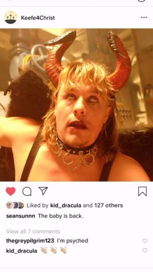Tony Cavalero Instagram - Member' when the baby came out to play?! 😈  #therighteousgemstones