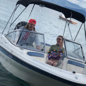 Tony Cavalero Instagram - When we were water babies 🌊 A few picture-perfect moments from over the years at Lake Tahoe 🖼️ This breathtaking place has been our sanctuary, filling our souls with serenity and inspiration since supes early on in our 'ship 🏞️✨ Now, my brilliant Annie has created a captivating collection of one-of-a-kind pendants (SWIPE RIGHT) handmade with stones from the very shores of our beloved lake (that she would pick up this winter while I cold plunged) 🥶 Get a little of the magic of Tahoe around your neck 👉 Currently available at Kalifornia Jean Bar in Truckee and coming soon online at anniecavalerojewelry.com (DM us if you want any of these sneak-peek pieces) 👏Special thanks to the talented John Apsey for capturing the essence of these stunning pieces 📸Let the Lake Tahoe love story continue... 💙💍