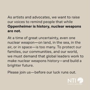 Tony Goldwyn Instagram - We don’t have to live with nuclear weapons forever. The last time we faced a dangerous nuclear arms race, the world spoke up and we eliminated 80% of global nuclear arsenals. We can finish the job and create a world that is safe, more just, and more peaceful. Together, we can #MakeNukesHistory #Oppenheimer #oscars