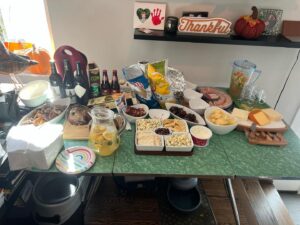 Travis McElroy Instagram - Witness the turkey, the Brussels, the carrots, the sweet potato casserole, the table full of punch/wine/cheese/shrimp/bacon wrapped dates and smokies, and more!