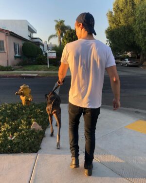 Trevor Stines Instagram - This picture makes me look like I skip leg day.
.
Q: What’s your dog’s name?
.
#dogsofinstagram #dog #dogstagram #doggo #ilovedogs #seriously #ifreakinglovedogs #iwantadog #sobad