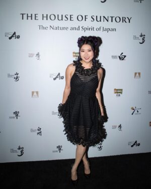 Tricia Fukuhara Instagram - 🎶 Don’t sit under the Suntory tree with anyone else but me (anyone one else but me, anyone else but me) 🌸

Swipe to see a speech from our favorite 🖤 #keanu 

A few more moments from the @suntorywhisky celebration, which was too beautiful not to share. Thanks for the magical (and delicious) memories. What an honor it was to toast to your achievements 🥂🥃

#suntorytime #suntory100 #hibiki #yamazaki #hakushu 

2nd photo: @deitchpham 
Stylist: @jennydayco 
👗: @asanchezfashion @maisonpriveepr_la
👠: @marc.Fischer
💍: @cityofangelsvintage @elisheva.and.constance