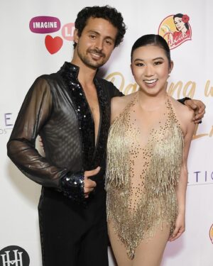 Tricia Fukuhara Instagram - Shine bright like a rhinestone (that you glued to the back-seam of your tights the night before). 😝💎

What an evening to remember. 🥹

I’m a bit late to the party (as always 🥴) but I just wanted to share pix for those who’ve asked, and extend my gratitude to everyone involved in making this such an unforgettable experience. 

Thank you so much to everybody who donated and came out to support @imagine.la in their mission to end homelessness. The generosity and energy in the room was exhilarating, and I’m so honored to have been a small part of it. Thank you to all the dancers who donated their time, patience, and perseverance. And especially to my partner @zorbasandoni who was always there to catch me (literally). Thank you @jenn_artiste and @shann.nicole.allen for believing in me and introducing me to this incredible community. You two are an inspiration. And thanks @pretend.pics and @sthanlee for capturing the evening and giving us beautiful memories to look back upon. 🫶

Forever a supporter of Imagine LA. ❤️

#imaginela #dwts #ballroomdancing #chacha #dancingwiththeimaginelastars