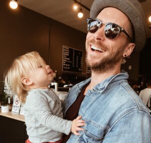 Troy Baker Instagram - So powerful you created a holiday. 
Thanks for challenging me to be my best self.
You give me more than I could ever ask for. 
…and I’m pretty stoked you’re into TMNT and Transformers. 
Proud to be your daddy.