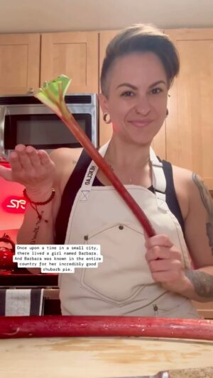 Tucker Ricchio Instagram - Do you like rhubarb? 😜 

#Barbara #German #rhubarb #rap #trending #GastronomyGangster #ChefTucker #NextLevelChef #chefsofinstagram #privatechef #cheflife #pie #baking #pastry #hedleyandbennett #apronsquad #hbambassador