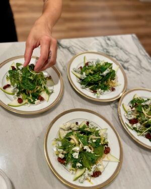 Tucker Ricchio Instagram - Private dinner!! Hire me as your private chef - DM me for bookings! 

1: whipped quince goat cheese with caramelized onions on garlic crostini with hot honey and basil 
2: miso glazed scallop with scallion and black sesame 
3: salad prep 
4: wild greens and chicories salad with fig balsamic vinaigrette, pears, micros, and Pt Reyes blue cheese 
5: lobster & handmade ricotta cheese stuffed agnolotti with a lobster brodo and parmigiana reggiano 
6: plating the main course
7: main course is a pan seared halibut over haricote vert and crispy garlic fingerlings, bernaise sauce
8: crème anglaise time
9: French press Colombian coffee to accompany dessert - this is some of the coffee I picked and ground on my recent adventures to Colombia (gotta incorporate new finds!)
10: chocolate lava cake with vanilla and cinnamon crème anglaise and a Colombian coffee shot

#tastingmenu #dinnerparty #privatechef #chefsofinstagram #cheflife #nextlevelchef #travelchef #GastronomyGangster #sf #bayarea #privatedinner