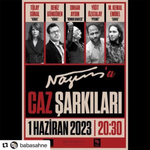Tülay Günal Instagram - 1 Haziran saat 20.30’da @babasahne de görüşelim mutlaka.💕Nazım Hikmet şiirlerine değerli müzisyenlerin hayatımızın birçok döneminde bize eşlik eden şarkılarının yanısıra  @yuruyen.merdiven  @yigitozatalay besteleri de olacak.Ve şiirler @orhannaydin 😍😇🥰 Bir caz tutkunuysanız sizleri bekliyoruz.💕 Değilseniz de bekliyoruz tabii ki.😍. AFİŞ: @volkangokemre 🌹#Repost @babasahne with @use.repost
・・・
#HaziranKonuklarımız 

🎭 Nazım’a Caz Şarkıları
🗓️ 1 Haziran Perşembe
⏱️ 20:30

Biletler babasahne.com ve gişede!

#BabaSahne #BabaTakvim #NazımaCazŞarkıları