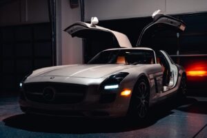 Tyler Hoover Instagram - Gullwing vs Butterfly, also 2 years of ownership with the SLS!