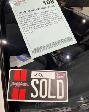 Tyler Hoover Instagram - 1 car sold, 4 to go @barrett_jackson Houston! I may have set a new record for a 1990 Miata, but it was the nicest one I’ve ever owned. 928, Syclone, and K5 Blazer tomorrow, Superbird on Super Saturday. You can watch the auction online or see me doing live coverage on @history and @fyi
