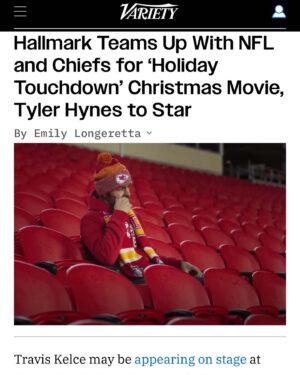 Tyler Hynes Instagram - Remember that thing I did with the Kansas City Chiefs 🏈 that looked like a movie but wasn’t a movie...well…it’s a movie now. ;)

That doesn’t happen without a lot of people being very thoughtful and creative about how to give all who might enjoy this just the right experience. 

Thanks to all the publications, online enthusiasts and news outlets that seemed to be tickled by this news.

I included a few but I’ll list some of the other lovely places that were excited to share the announcement. 

Congrats everyone at @hallmarkchannel & @chiefs @nfl for pulling off what’s never been done. 

And to everyone who’s about to start the journey of making this film, giddyup 🤠 we’re going to Kansas City, the home of two organizations connected by a spirit rarely seen. 

👑 @hunterking @ed_begley_jr 
🤍 @lhdhallmark @mrsjp24 @candicemeghan @julie_sherman_wolfe @davidwulf John Putch @dabbot1  @lindseyroy26 @anniehowellpr @djhindustani @i_am_sweet_sam @megvantine @rantsandraves411 @poperandy @atipam @sillypants85 
@mrsjennylatz @alyssa.osheim 

Red Kingdom! 🏈⚡️🎬

( I tried to tag everyone, if I couldn’t find ya please comment and I’ll try to add you 🙏🏻🤍😊)

@variety / @emilylongeretta 
@hollywoodreporter 
@deadline / @lynette.rice
@entertainmentweekly 
@todayshow @carsondaly @jennabhager @hodaandjenna @hodakotb 
@indiewire
@thewrap 
@people / @juliaaamoore , @breannenyc
@entertainmenttonight 
@forbes / @justcathy331
@newsweek 
@nbcnews 
@espn 
@sportsillustrated
@cbssports 
@yahoosports 
@foxnews 
@usweekly /  @johnnimacke
@ftwusatoday 
@tmz_tv
@holausa /  @alimariehurtado
@bleacherreport 
@tvinsider /  @avery__thompson
@outkickthecoverage / @matt_reigle
@athlonsports 
@dubewilson
@justjared
@soapsdotcom /  @thekristynburtt
@upi 
@brobible 
@on3 
@atozsportsfilmroom 
@tvfanatic_official / @carissapavlica
@tvshowsace / @georgiamakitalo
@sportsbusinessjournal
@fangirlish /  @erinelizabethgross
@chatsports
@thekansascitystar 
@arrowheadpride / @pgsween
@fox4kc 
@kctv5 /  @katiethebyrd
@kcur893 / @savannah_hawley , @gabrieljr
@thespundotcom 
@vitalthrills 
@presspassla
