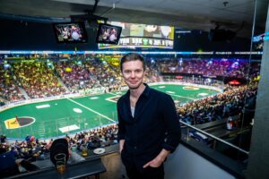 Tyler Johnston Instagram - When New Westminster and Letterkenny collide. 🌟

Welcoming long-time Warriors fan to tonight's game, actor Tyler Johnston!