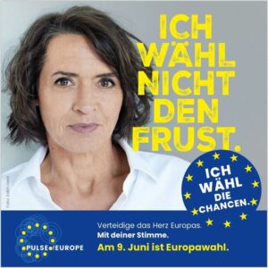 Ulrike Folkerts Instagram - Let‘s be the Pulse of Europe!
Puls of Europe ist eine Bürgerbewegung
Es ist so wichtig, dass wir alle gemeinsam am 9.Juni 2024 zur Europawahl gehen um unsere Demokratie zu stärken und den Rechten etwas entgegen zu setzen! Das ist unsere Chance!
#kampagne #europawahl 
www.pulseofeurope.eu
@pulseofeurope