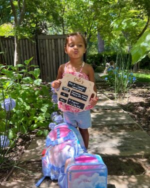 Urijah Faber Instagram - Our little Boss is growing up! So cool to see Cali thriving…just a few tears and a few objections before marching herself into the first day of Spanish Pre-School. Such a tough, brave Pequeña hermosa jefa 😎😍. Zoom into Cali’s board, @jaslyn found out Cali wants to be a “fighter” when she grows up 😅. I’m hoping not, but zero doubt we will have a bilingual world champ on our hands if Cali keeps that energy…@danawhite get your check book ready 😂.