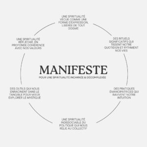 Vanessa DL Instagram - ✨ Manifeste pour une spiritualité incarnée et décomplexée ✨

Le Larousse définit un manifeste comme une « proclamation destinée à attirer l'attention du public, à l'alerter sur quelque chose. »  Pour moi, ce manifeste est  plus qu'une simple publication ; c'est une réponse à un besoin viscéral de prendre position.

Au cours des derniers mois, sans trop savoir pourquoi, j'ai ressentie une urgence de l'écrire, non seulement pour me rappeler mes propres convictions dans les moments de doute, mais aussi pour offrir un phare à celles et ceux qui pourraient en avoir besoin. 

Parce que oui, ce que j'observe aujourd'hui me fait parfois peur, mais je refuse de jeter le bébé avec l'eau du bain. Au lieu de cela, je choisis d'élever ma voix et d'ouvrir la conversation.

C'est donc avec une nervosité dans le creux du ventre que je vous présente ce manifeste pour une spiritualité incarnée et décomplexée. 

Il est imparfait, et c'est intentionnel : l'évolution est au cœur de ma vision de la spiritualité. Honorer le mouvement naturel de nos vies et poursuivre cette quête à travers nos pratiques est essentiel.

🙏🏼 Aimez, commentez et partagez pour soutenir.
💬 Je serais ravie de savoir ce qui résonne en vous. Y a-t-il quelque chose que vous aimeriez ajouter?

PS : Je ne prétends pas que ce manifeste soit le guide ultime pour vivre une spiritualité saine. Mon intention n'est pas d'imposer cette vision à qui que ce soit, mais simplement de partager ma perspective avec vous.

Merci pour votre soutien et votre curiosité. 🌟