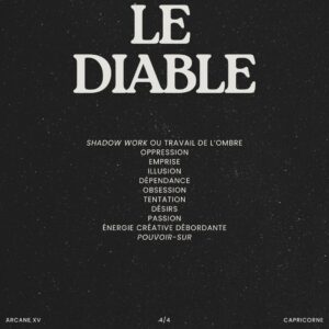 Vanessa DL Instagram - Cette semaine, puisque la saison du Capricorne est à nos portes, jetons un coup d'oeil à sa carte correspondante : le Diable. 

Le Diable, en raison de sa symbolique chargée, suscite la crainte chez beaucoup en tant qu'incarnation du mal. Autrefois, je l'ai décrit, en partie, comme une carte de créativité débordante, presque destructrice. Une inspiration obsédante, dévorante, qui monopolise tout. 

Cette année, j'ai envie de présenter l'arcane XV comme une porte d'entrée vers un profond processus de libération : la fin du déni et le courage d'affronter des aspects de soi dérangeants.

👉 Nous parlerons également de cette carte lors du rituel de tarot du 7 janvier prochain, puisque je crois qu'elle peut nous aider à mieux comprendre la carte de l'année : La Force. 

Je suis en train de mettre toutes mes idées en place et suis très excitée de vous présenter tout ça ! 

#lediable #tarot #sorcière #sorcieremoderne #sorcieredinstagram