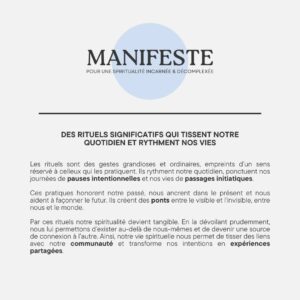 Vanessa DL Instagram - ✨ Manifeste pour une spiritualité incarnée et décomplexée ✨

Le Larousse définit un manifeste comme une « proclamation destinée à attirer l'attention du public, à l'alerter sur quelque chose. »  Pour moi, ce manifeste est  plus qu'une simple publication ; c'est une réponse à un besoin viscéral de prendre position.

Au cours des derniers mois, sans trop savoir pourquoi, j'ai ressentie une urgence de l'écrire, non seulement pour me rappeler mes propres convictions dans les moments de doute, mais aussi pour offrir un phare à celles et ceux qui pourraient en avoir besoin. 

Parce que oui, ce que j'observe aujourd'hui me fait parfois peur, mais je refuse de jeter le bébé avec l'eau du bain. Au lieu de cela, je choisis d'élever ma voix et d'ouvrir la conversation.

C'est donc avec une nervosité dans le creux du ventre que je vous présente ce manifeste pour une spiritualité incarnée et décomplexée. 

Il est imparfait, et c'est intentionnel : l'évolution est au cœur de ma vision de la spiritualité. Honorer le mouvement naturel de nos vies et poursuivre cette quête à travers nos pratiques est essentiel.

🙏🏼 Aimez, commentez et partagez pour soutenir.
💬 Je serais ravie de savoir ce qui résonne en vous. Y a-t-il quelque chose que vous aimeriez ajouter?

PS : Je ne prétends pas que ce manifeste soit le guide ultime pour vivre une spiritualité saine. Mon intention n'est pas d'imposer cette vision à qui que ce soit, mais simplement de partager ma perspective avec vous.

Merci pour votre soutien et votre curiosité. 🌟