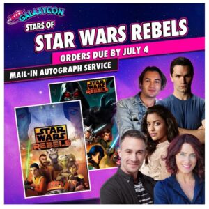 Vanessa Marshall Instagram - Via @galaxyconraleigh - A Spark of Rebellion Ignites... Get autographs on photos and posters, or send in your own item to be signed!

⭐️ Freddie Prinze Jr. - Kanan Jarrus @realfreddieprinze 

⭐️ Sam Witwer - Darth Maul @switwer1 

⭐️ Tiya Sircar - Sabine Wren @tiyabird 

⭐️ Vanessa Marshall - Hera Syndulla  @vanessamarshall1138 

⭐️ Taylor Gray - Ezra Bridger @taylorgray3 

🗓️ Autograph Orders for GalaxyCon Raleigh Due by July 4th @ 11:59pm ET
🗓️ Send In Orders for GalaxyCon Raleigh Due by June 23rd, Deliver by June 28th