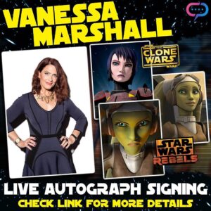 Vanessa Marshall Instagram - If you can’t make it to a convention, this is a great alternative! Thank you @streamily.live for including me in your May 4th extravaganza!! So glad to be joining #starwarsfamily! 

May the 4th be with you! Xo 💯🙏🏻❤️

Repost from @streamily.live
•
Announcement!

More MAY THE 4TH live  signings! We have Taylor Gray @taylorgray3, Vanessa Marshall @vanessamarshall1138, and JB Blanc @thejbblanc all signing LIVE on May 4th! 

Visit http://streamily.com for more details and watch for more May The 4th announcements coming soon!

www.streamily.com/taylorgray
www.streamily.com/VanessaMarshall
www.streamily.com/JBBlanc

#starwars #maythe4th #viral #fyp #jedi #sith #may4th #clonewars #starwarsclonewars #starwarsrebels #streamily #starwarsautographs #celebrity #autographsigning #exclusive #starwarsjedisurvivor #celebrity #autographsigning