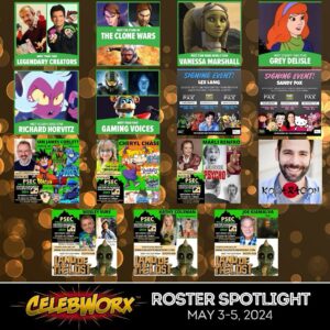 Vanessa Marshall Instagram - May the 4th be with you!

We are celebrating at Fan Expo Philly with Ashley Eckstein, James Arnold Taylor, Matt Lanter, and Vanessa Marshall... along with Don Bluth, Butch Hartman, Grey Delisle, Steve Downes, Jen Taylor, Kellen Goff, and Richard Horvitz!

At Palm Springs Entertainment Convention you can meet Ian James Corlett, Cheryl Chase, Marli Renfro,Wesley Eure, Kathy Coleman, and Joe Giamalva.

Jonathan Todd Ross is at Kogaracon today, so head on out to meet him. 

Lex Lang and Sandy Fox are signing at Stacked Pax today only, so don’t miss it!

#celebworx #celebworxpride #maythe4 #maythe4thbewithyou #starwarsday #starwars #clonewars #rebels #helluvaboss #fnaf #halo #digimon #jujutsukaisen #anime