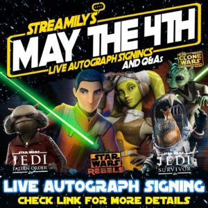 Vanessa Marshall Instagram - More May The 4th Signings! We now have Vanessa Marshall, Georgie Kidder, JB Blanc, Taylor Gray, and Daniel Roebuck set to sign on the big day! They join more than 20 of your favorite Star Wars talent for a one-of-kind event! Don't miss out -- link in bio!

#starwars #maythe4th #clonewars #jedifallenorder #jedisurvivor #starwarsrebels