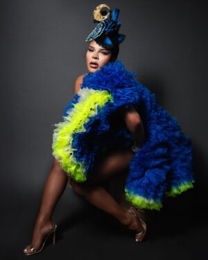 Vanessa Vanjie Mateo Instagram - Inspired by Van Gogh 💙 Starrryyy Night

Thank you so much to @tomo_koizumi for sending me this gorgeous jacket from your 2019 collection! 💕💕💕 

@tomo_koizumi 
Photographer @marco_ovando edited by @marioernun 
Hair by @wigsbyhassoon @hassoon_7