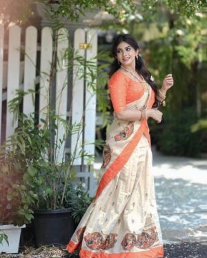 Varsha Viswanath Instagram - 🧡

📸- @_prasanth_sivadas_ 
Hair - @makeup_by_sabana_ 
.
.
.
.
. 
#happyvishu #photooftheday #festivegreetings