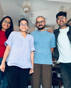 Varun Grover Instagram - Got super busy right after this day (as my standup solo India tour ended and @allindiarankmovie promotions began) but this day in Kolkata was the most joy-filled core memory of recent times. Spent a day in awe of the love for food and stories (and stories told through food) cooked by @bongeats (Insiya and Saptarshi). @sreemoyee.singh joined us for the relaxed, wholesome winter lunch - and WHAT A LUNCH it was! 

1. Insiyar Sansar. 

2. Aamudi fish bhaaja being finished by Saptarshi while Insiya tempers the silent-rockstar of the meal, Masur Daal. 

3. The table being laid. Narkel Bora, Pepe Shukto (Shukto made with Raw Papaya) Aamudi bhaaja, Pabda’r Tel Jhol, and inside the box - the most royal Chitol Machher Muitha. 

4. A closer look at Pabda’r Tel Jhol, with the most delicate-crunchy boris on top. Teasing from the corner in the back, the palette cleanser Imli Chutney/Jhol. 

5. Saptarshi brings in the daal. 

6. Bong Eats before they eat. 

7. The assorted mishti spread from assorted legendary shops around. 

8. We also realised that Insiya and I share our birth date (26th January) and just by chance, Sreemoyee had brought a freshly baked, very unique Pear cake. So of course we cut it on this day, 27th January. 

9. Filmmaker and singer @sreemoyee.singh, Insiya, Saptarshi, and I with - happy food-coma glow binding us together. 

27th January 2024.

(All pics by me except the cake-cutting one clicked by @sreemoyee.singh.)