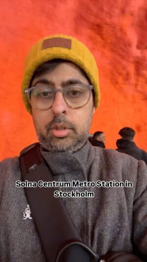 Varun Grover Instagram - Stockholm’s best art galleries are its funky metro stations. This is Solna Centrum.