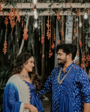 Vasishta N. Simha Instagram - 💙💙

Photography - @storiesby.rg 
Decor - @eventia_mysore 
Styling: @stilerush_by_varshinijanakiram 
Bride outfit : @shaanvisdesignerstudio 
Groom outfit : @uniqa.co.in 
Bride Jewellery: @aabhushanjewellery1941
Mehendi - @yukta_mehendi_arts_ 

#simhapriya
#vasishtasimha 
#hariprriya 
#love 
#lifepartner 
#mehendi 
#blessed
