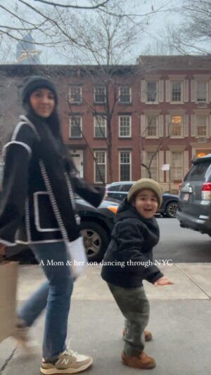 Veronica Valencia Instagram - Dancing our way through Manhattan. Probably heading to the park or to grab a grilled cheese at the diner. 🤎🥪

I watch this video (with a smile from ear to ear) and I can’t believe Hunter is 5 years old. He has grown into the most adventurous, kind hearted, communicative, funny, loving, bright boy. I learn so much from him every day. 

He reminds me to stop and have fun…. And he “pinky promised” me he will never… ever let me dance alone in public. He says “Mom I got you. Let’s do it!” 🥹
