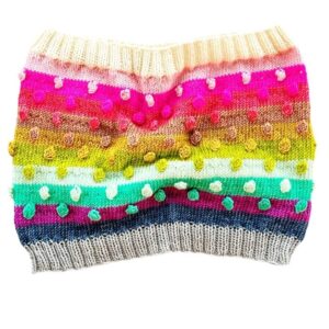 Vickie Howell Instagram - If I had to pick the happiest of my designs from 2023, I think it would be this bobbles-and-striped cowl from our 12 Days of YAY! (Advent) box. I mean, just looking at it makes me feel cheery! 

Need a little knit-me-up in your life? Well, now you can get the Bubbly cowl pattern in my Ravelry shop (link in @vickiehowell bio). This is a fun project for all of those DK minis we love to collect, or scraps from your stash. Mine is knit in the gloriously technicolored shades from KRAEO.

Who’s ready for a little bubbly?