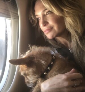 Victoria Pratt Instagram - My sleepy travel buddy. ❤️🐕
