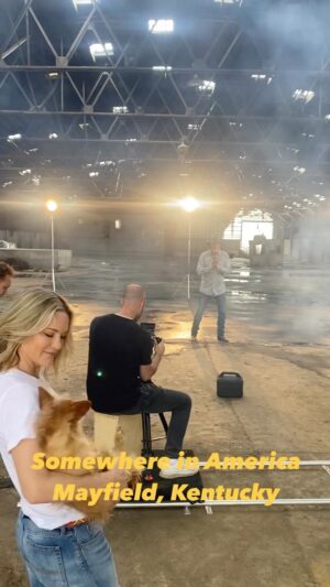 Victoria Pratt Instagram - Thank you to the good folks of Mayfield Kentucky. Your spirit is inspiring. Thanks for making us feel so welcome last weekend. Here’s a tiny behind the scenes peek at the Somewhere in America video shoot.