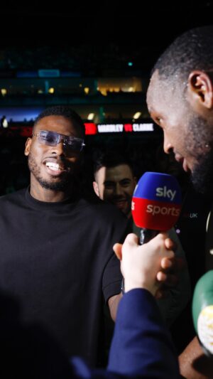 Viddal Riley Instagram - “You see any tears on my face?” 😅

A heated exchange between the British and English champions 👀🥊