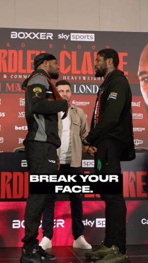 Viddal Riley Instagram - “I’m gonna 𝗯𝗿𝗲𝗮𝗸 your face!” 🤬

SOUND UP! @isitril and @lethallawal had plenty to say at today’s face-off 🔥😳

#WardleyClarke | 31.03.24 | @skysportsboxing | @peacock