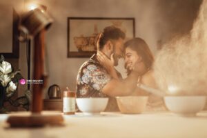 Vijay Kumar Instagram - Small things that made us both feel happy and loved ❤️💫 !!!
..:.
Concept shoot 
Shot by @zerogravityphotography 
Mua - @mua_vijisharath 
My wardrobe- @tailorsewcompany 
……
#V&N #vijayviruz #nakshatramurthy #erumasaani #weddingshoot