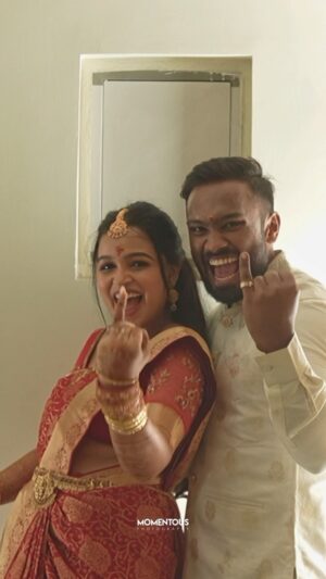 Vijay Kumar Instagram - Fun moments of our engagement ❤️‍🔥😂
Finally we are on our wedding vibes ❤️‍🔥🫰🏼

#vijaynakshatrakalyanam
