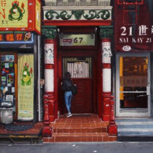 Vince Giarrano Instagram - A painting of Chinatown 🎨

#contemporarypainting #art #manhattan #nyc #bayardstreet #fineart #painting #oilpainting #goldenratio #citylife #sliceoflife #architecture #chinatown #newyorkcity