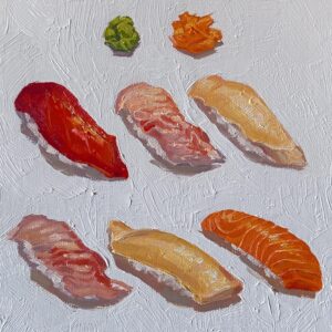 Vince Giarrano Instagram - Sushi Sunday! 🎨🍣☀️

#oilpainting #art #fineart #sushi #foodporn #stilllife #painting #stilllifepainting #allaprima #japanesefood