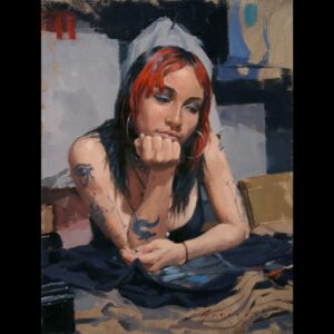 Vince Giarrano Instagram - My painting of a shop worker in nyc🎨

#contemporarypainting #art #newyorkcity #manhattan #portrait #citylife #nyc #oilpainting #fineart #tattoo #sliceoflife #painting #contemporaryportrait