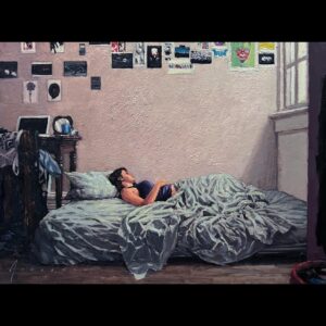 Vince Giarrano Instagram - One of my small studies of @dianadinuzzo 🎨

#oilpainting #interior #bedroom #bed #zzz #painting #citylife #sliceoflife #art #newyorkcity #nyc #brooklyn