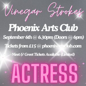Vinegar Strokes Instagram - 5 years ago I walked onto a little TV show called @dragraceukbbc and ever since you’ve been asking for a solo show. 

WELL YOU ASKED AND YOU SHALL NOW RECEIVE!! 

I’m bringing my first ever solo show to London’s glittering off west end cabaret bar @phoenixartsclub on September 6th!

I’m taking us to my ACTRESS era and this show is a celebration of my 15 years working as a professional Actress. The hustle. The grind. The ups. The downs. The audition blunders. The fails. The successes. I’m celebrating it all in this one hour, one woman show. 
As I hit the big 40 this year and look for new roads to walk down this show is a love letter to myself and the balls I had to even try and follow a dream and a passion against all the odds! 

Tickets link can be found in my LinkTree and a limited number of pre show Meet & Greet Tickets are available. 

Hope I see you there! ❤️🎭

#newshow #theatre #cabaret #soloshow #onewomanshow #onemanshow #camp #totalslag #drag #dragraceuk #entertainment